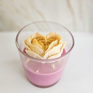Blossom Glass Candle pink