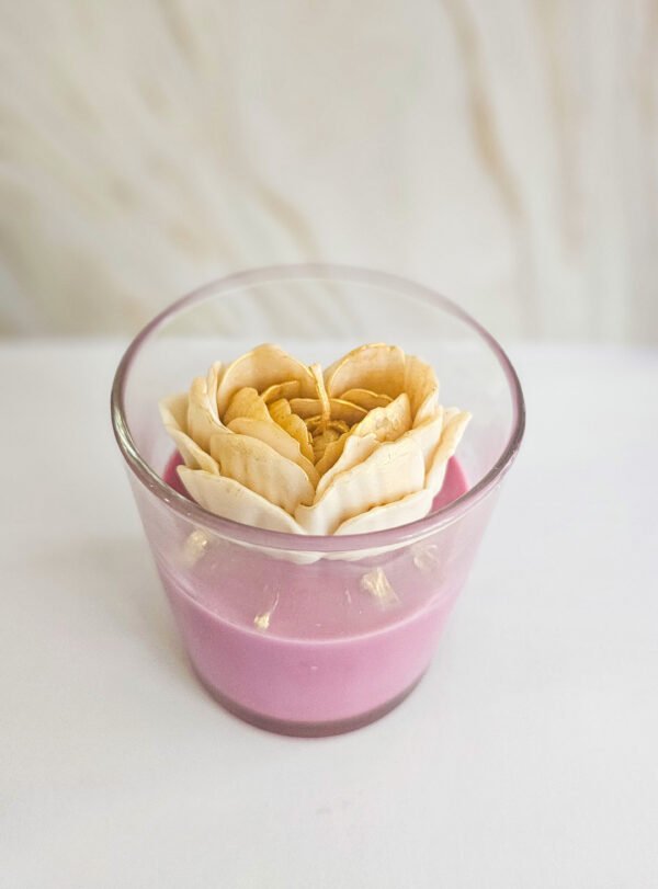 Blossom Glass Candle pink